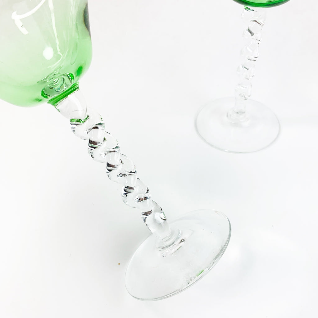 Vintage Champagne Spiral Barware Drinking Glasses