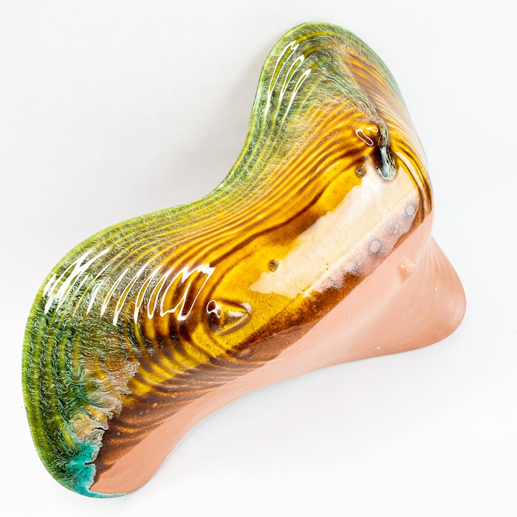 Mid Century Glazed Hand Thrown Pottery Bowl