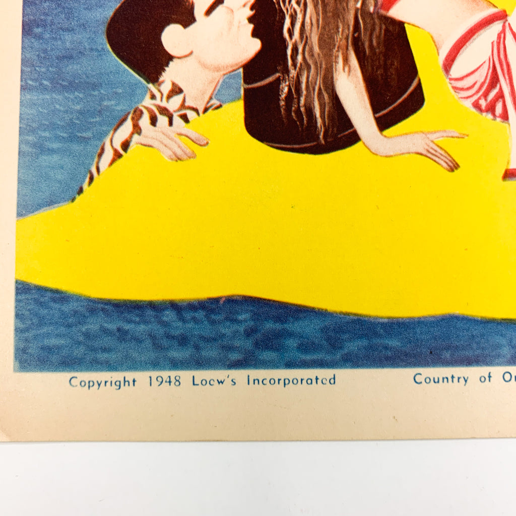 1948 MGM On An Island With You Esther Williams Peter Lawford Lobby Card