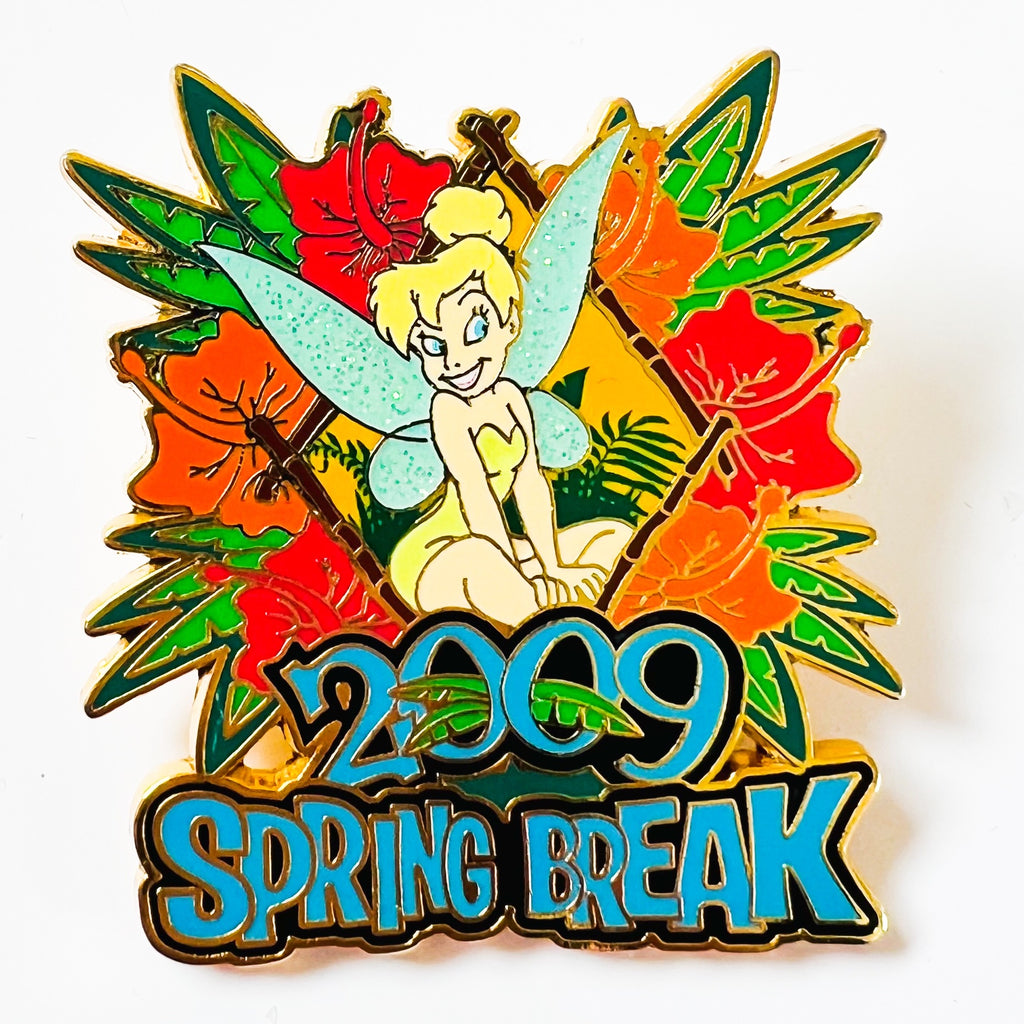 Disney Spring Break 2009 Tinkerbell Sitting On Flowers Limited Release Pin