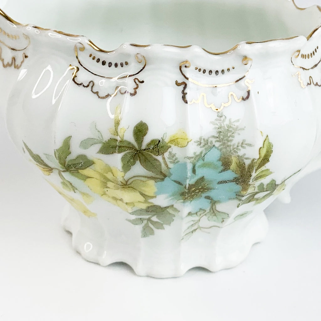 Porcelain Hand Painted Creamer Rim & Handle