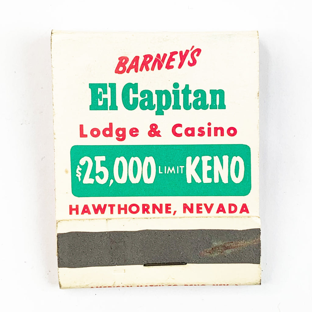 Barney's El Capitan Lodge Casino Hawthorne Nevada Matches