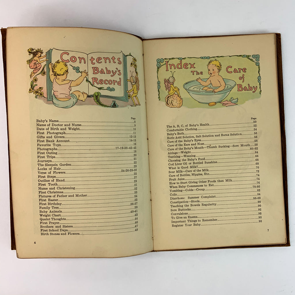 1930 The Book of Baby Mine Soft Leather Bound Keepsake Journal