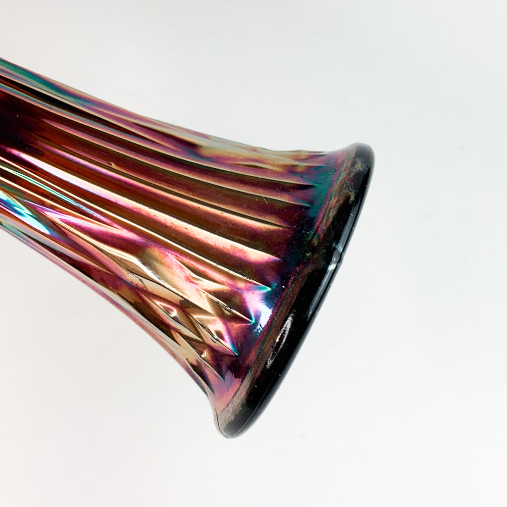 Vintage Carnival Iridescent Glass Vase