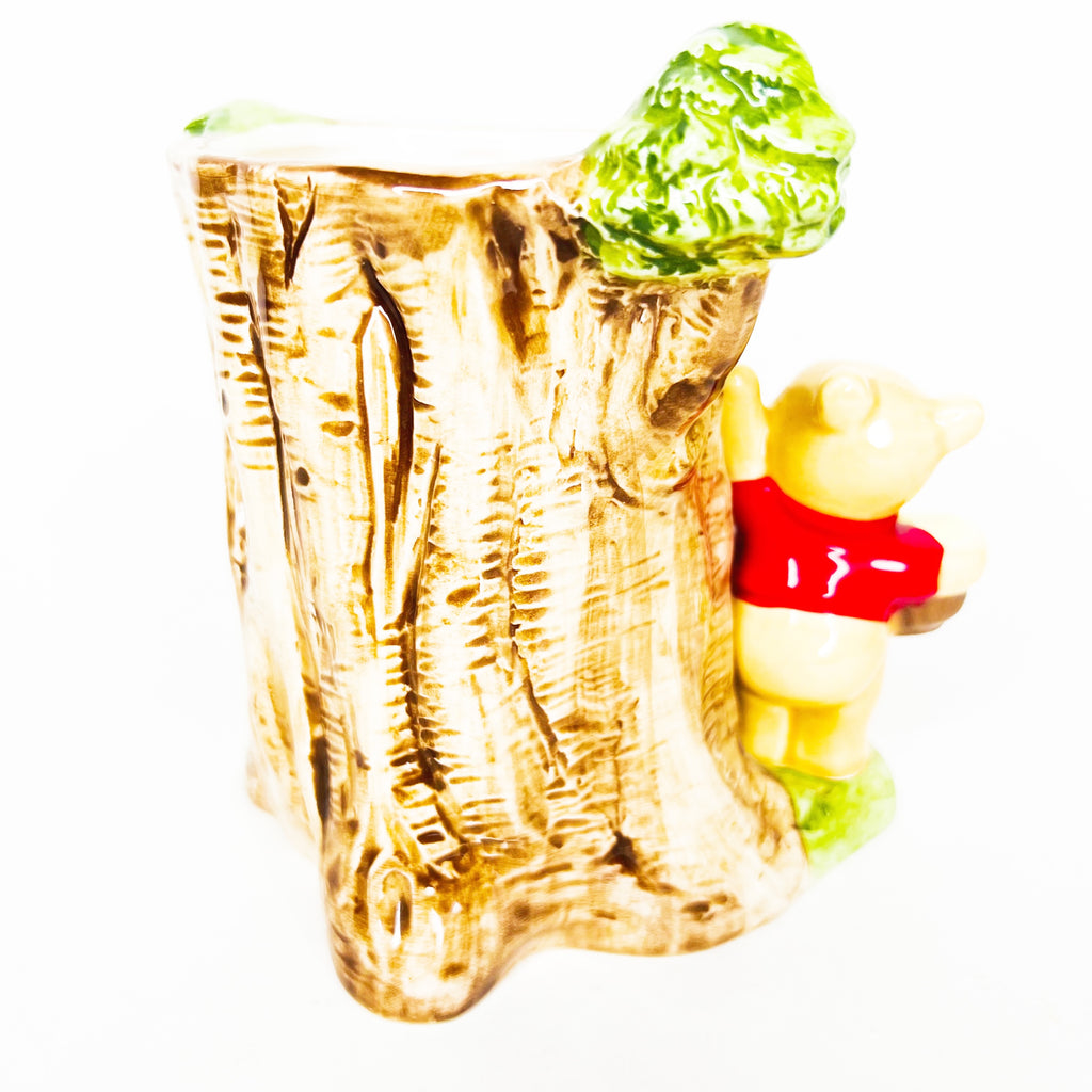 Vintage Disney Japan Winnie the Pooh at Rabbit's House Ceramic Pencil Holder Jar