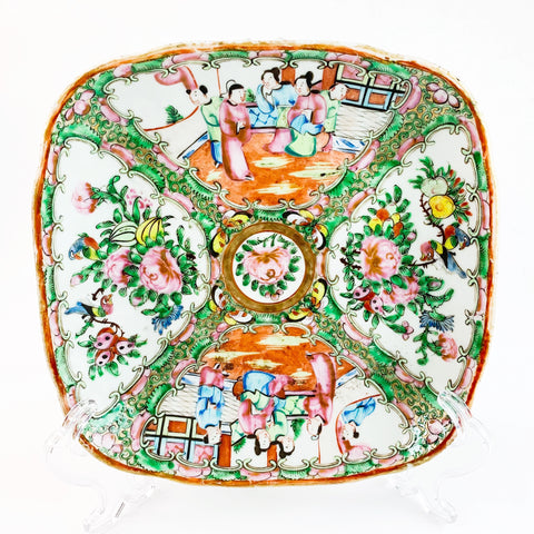 Antique Chinese Canton Rose Medallion Plate