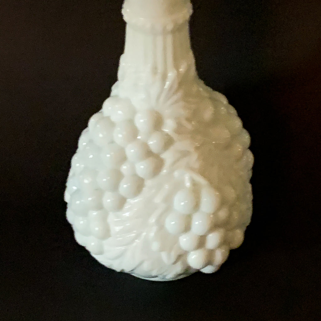Vintage Milk Glass Grape Decanter