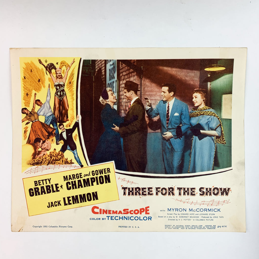 Betty Grable 1955 Three For The Show Jack Lemmon CinemaScope Lobby Card