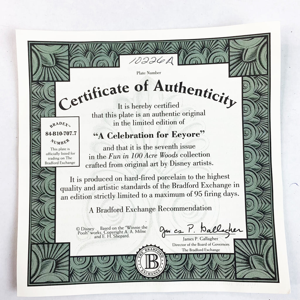 Disney Winnie the Pooh Collector's Plate