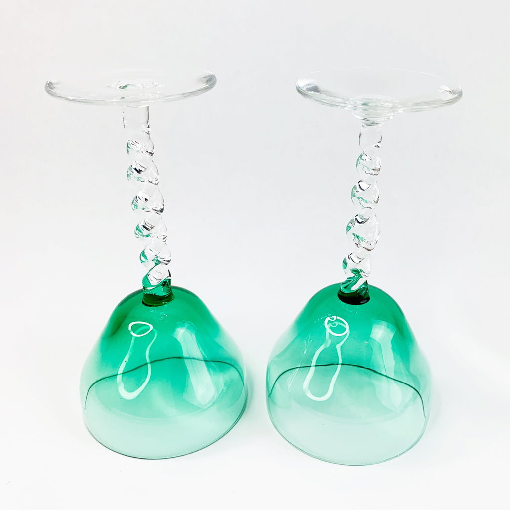 Vintage Champagne Spiral Barware Drinking Glasses