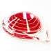Vintage Glass Red Clear White Swirl Heart Paperweight