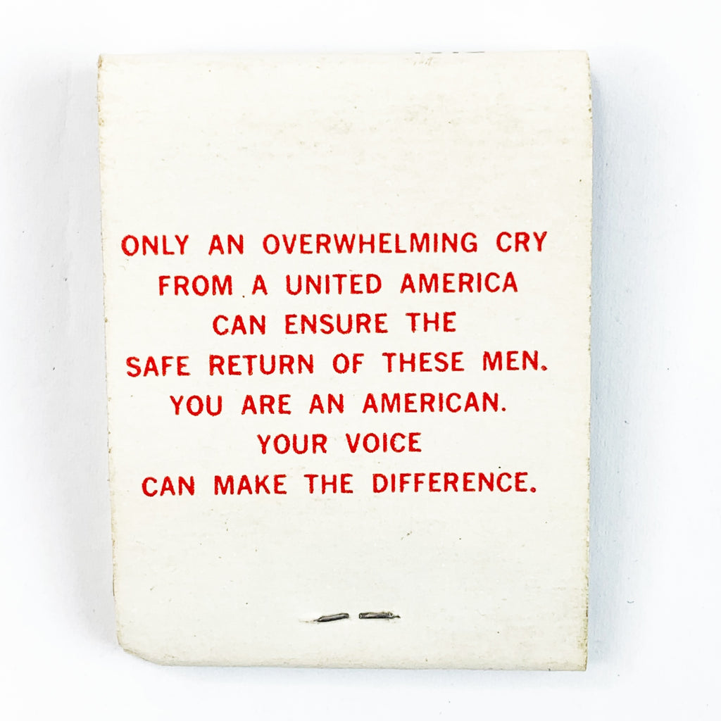 POW MIA "HE NEEDS YOUR HELP" Matchcover United States of America Military