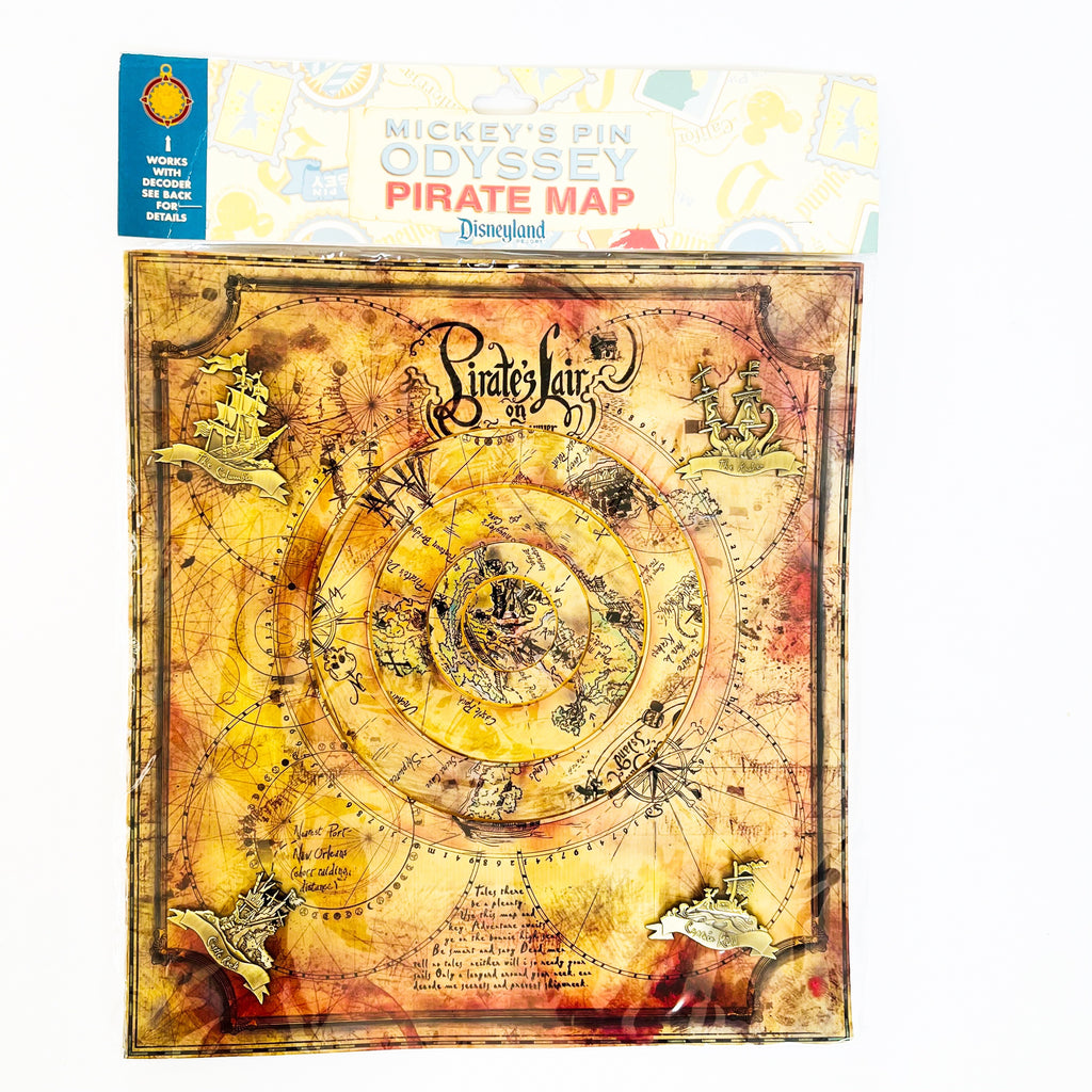 Disney Mickeys Pin Odyssey Pirates of the Caribbean Pin And Decoder Set Map
