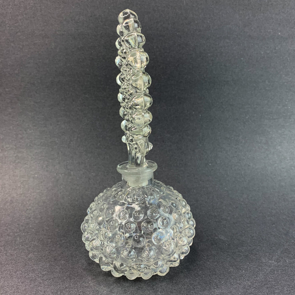 Vintage Clear Hobnail Bottle with Stopper