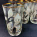 Vintage Lily Embossed Gold Rim Drinking Glasses