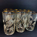 Vintage Lily Embossed Gold Rim Drinking Glasses