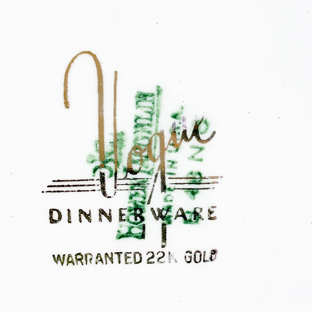 Vintage Vogue Dinnerware 22K Warranted Gold Plate