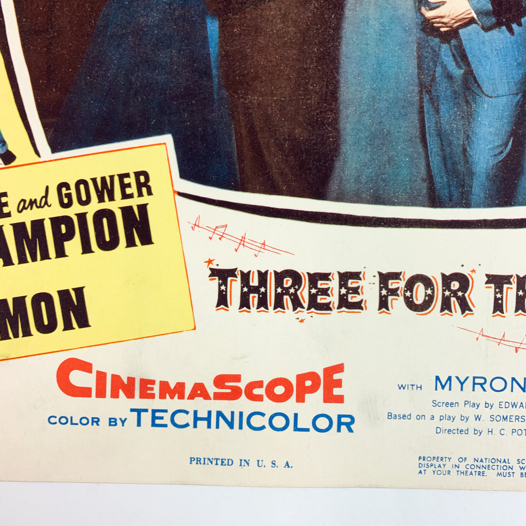 Betty Grable 1955 Three For The Show Jack Lemmon CinemaScope Lobby Card