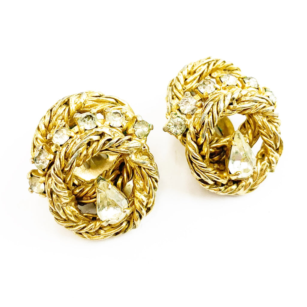 Vintage Volupte Gold Tone Clip On Earrings