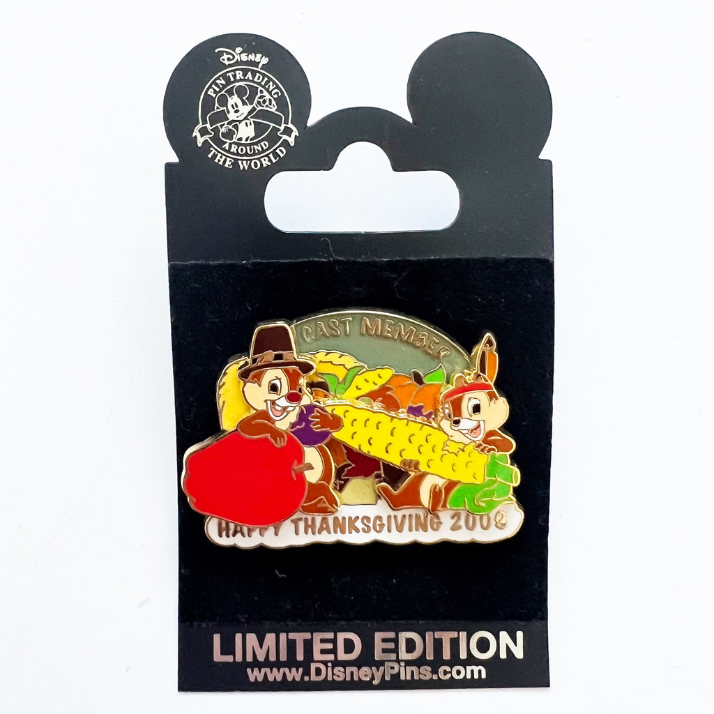 Disney Chip Dale Cast Exclusive Happy Thanksgiving 2009 Chipmunks LE Pin