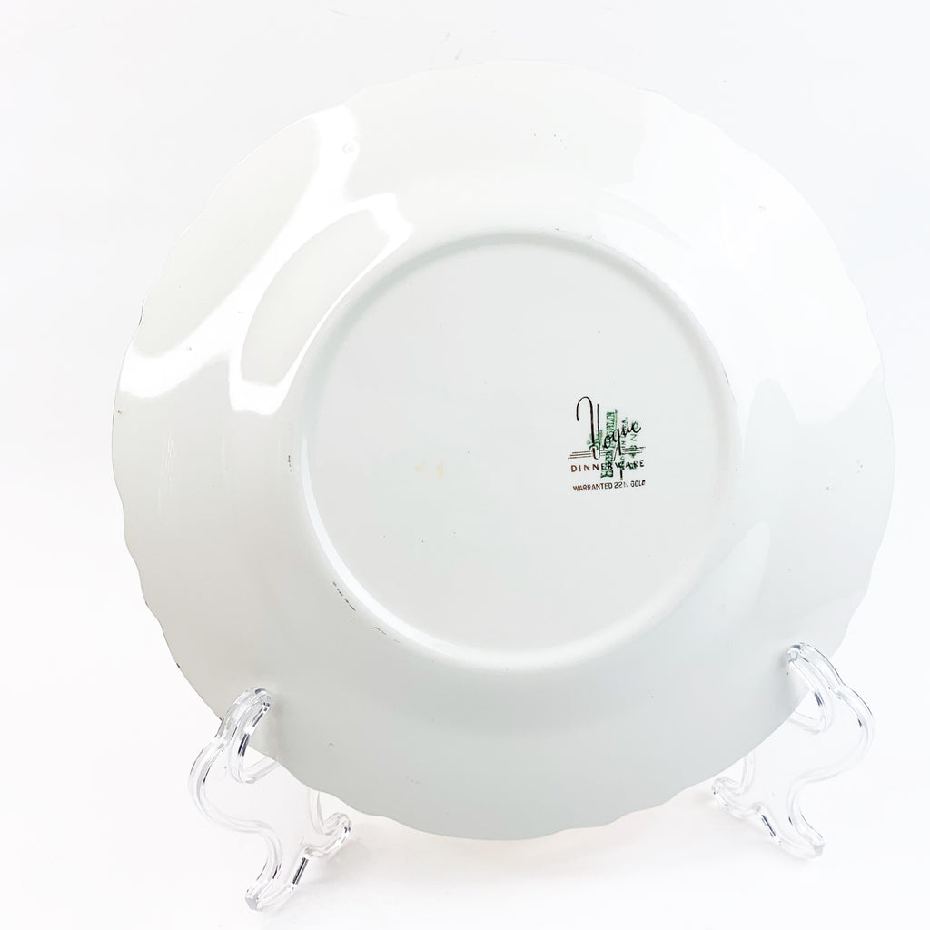 Vintage Vogue Dinnerware 22K Warranted Gold Plate