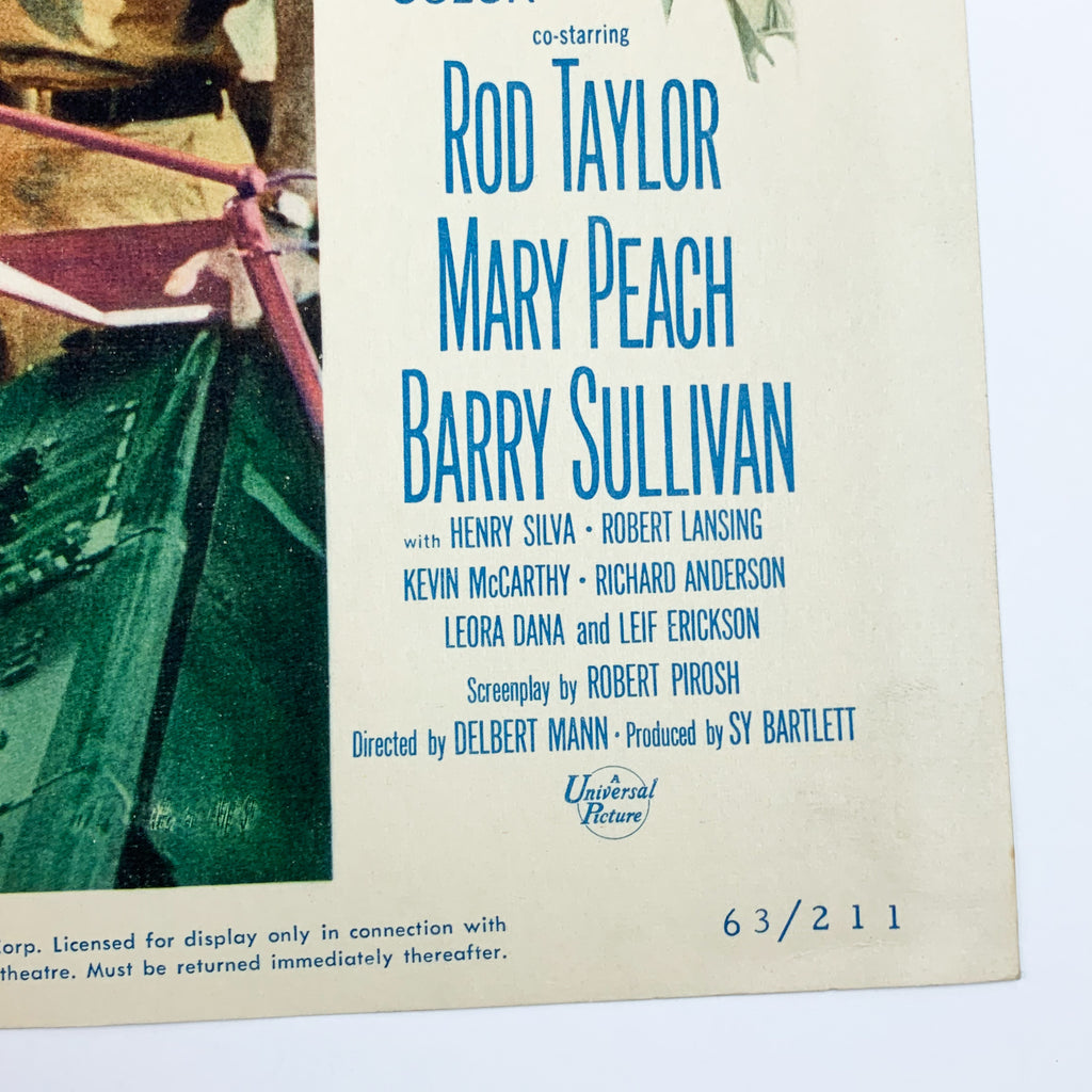 1963 A Gathering Of Eagles Rock Hudson Movie Lobby Card