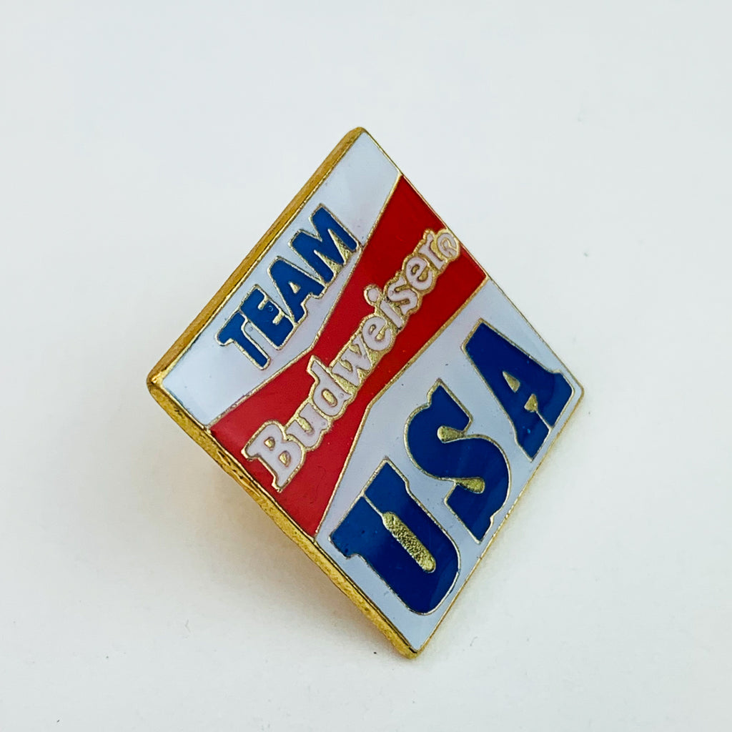 Vintage Team Budweiser USA Enamel Anheuser-Busch Beer Pin