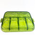 Vintage Divided Green Glass Fruit Design Serving Tray