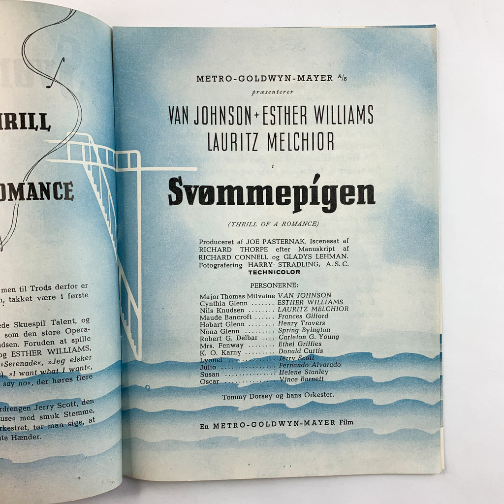 Vintage Thrill of a Romance Esther Williams Van Johnson Danish Movie Program