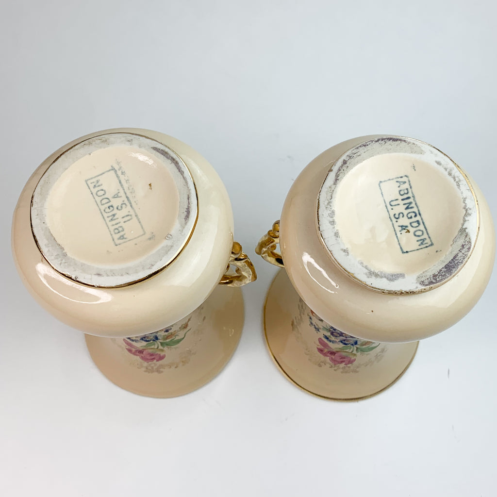 Vintage ABINGDON 9” Pottery Vases Set