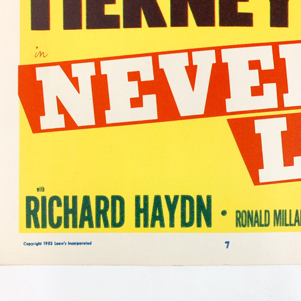 Vintage 1953 MGM Never Let me Go Clark Gable #7 Lobby Card