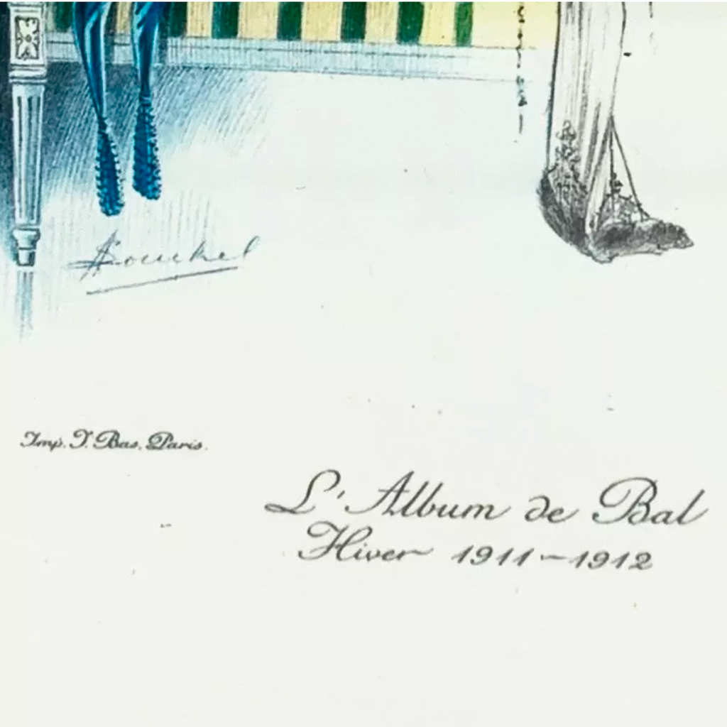 La Femme Chic Alexandre Louchel PARIS No.6 Print Wall Glass Framed Art Vintage