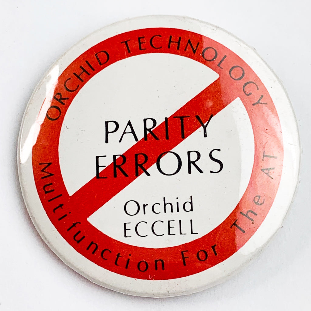 Orchid Technology Parity Errors Computer Advertising Pinback Button