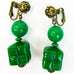 Vintage Mod Cube Dangle Clip On Earrings