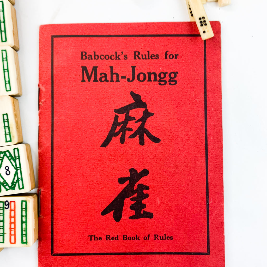 Antique 1920's Manjong Mah Jongg Chinese Bone & Bamboo Game