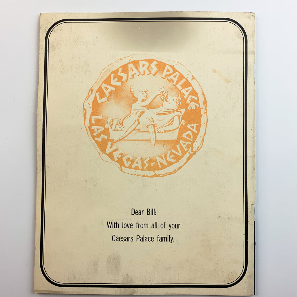 1977 A Night With Jean And Billy Weinberger Ceasars Palace Las Vegas Program
