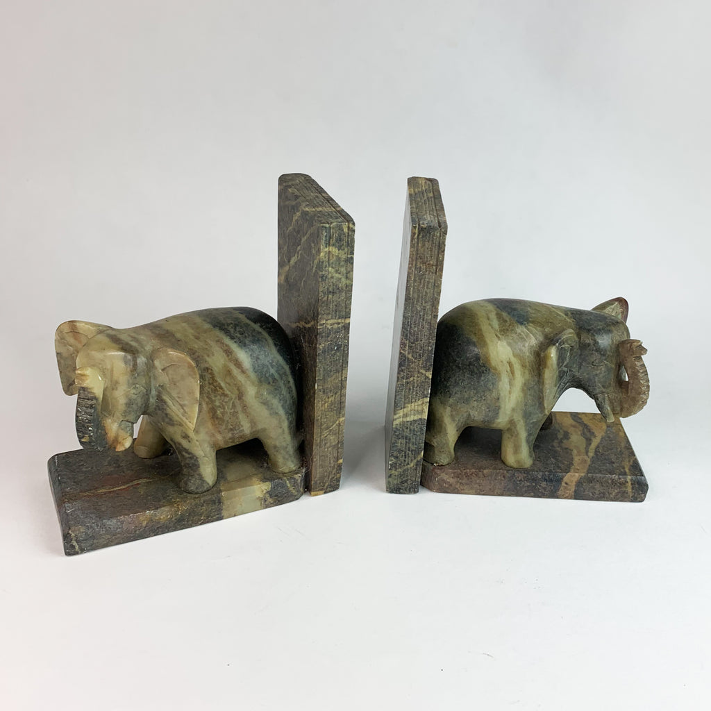 Vintage Genuine Soap Stone Elephant Book