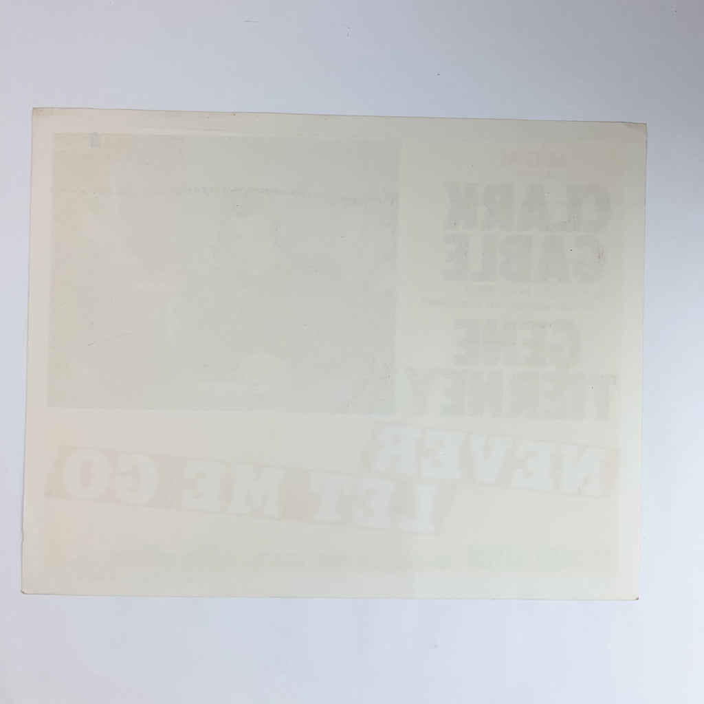 Vintage 1953 MGM Never Let me Go Clark Gable Gene Tierney #6 Lobby Card