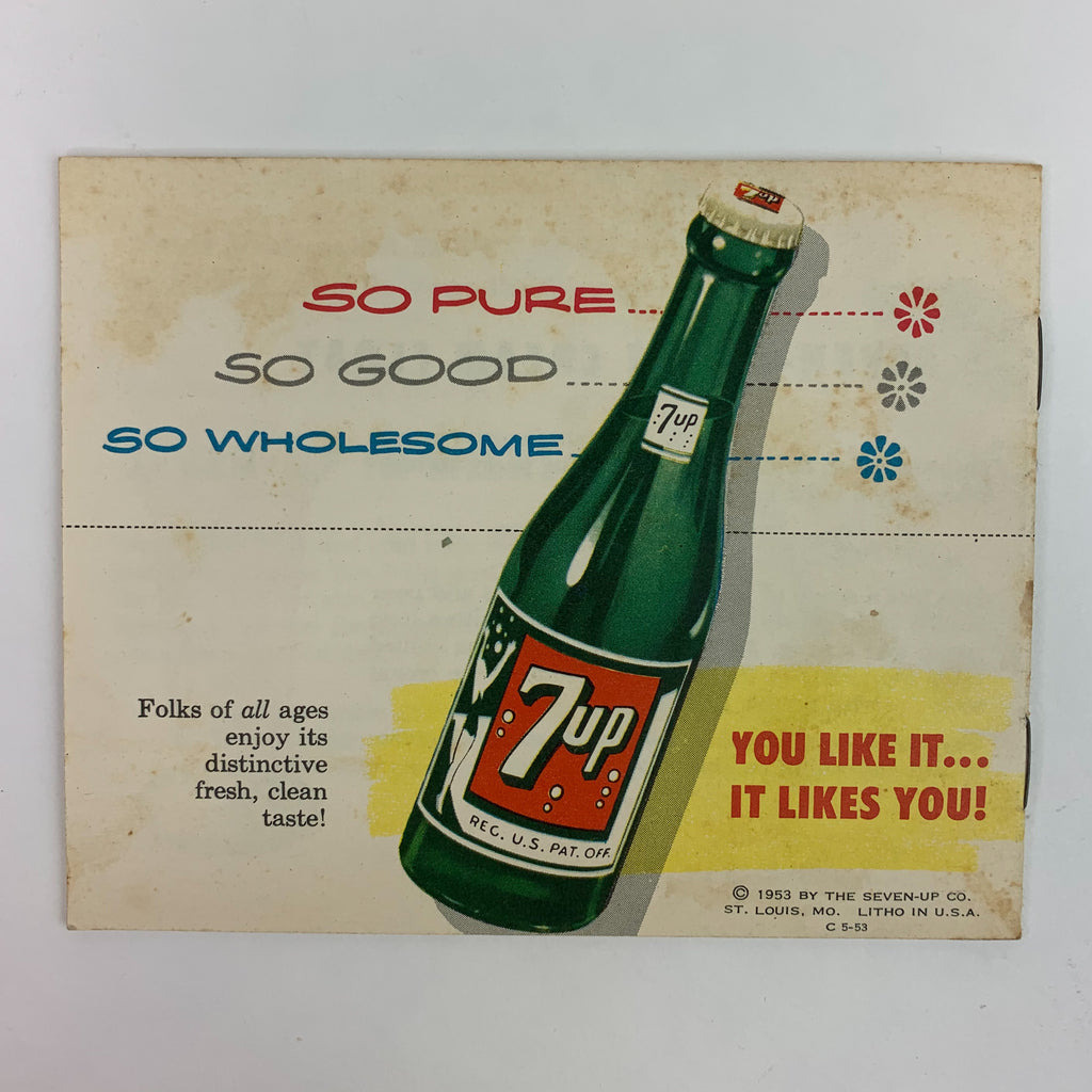 Vintage 1953 Seven Up 7-UP Fresh Up Familiar Foods & Party Treats Cookbook
