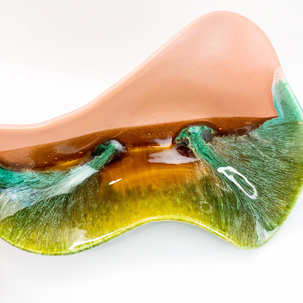 Mid Century Glazed Hand Thrown Pottery Bowl