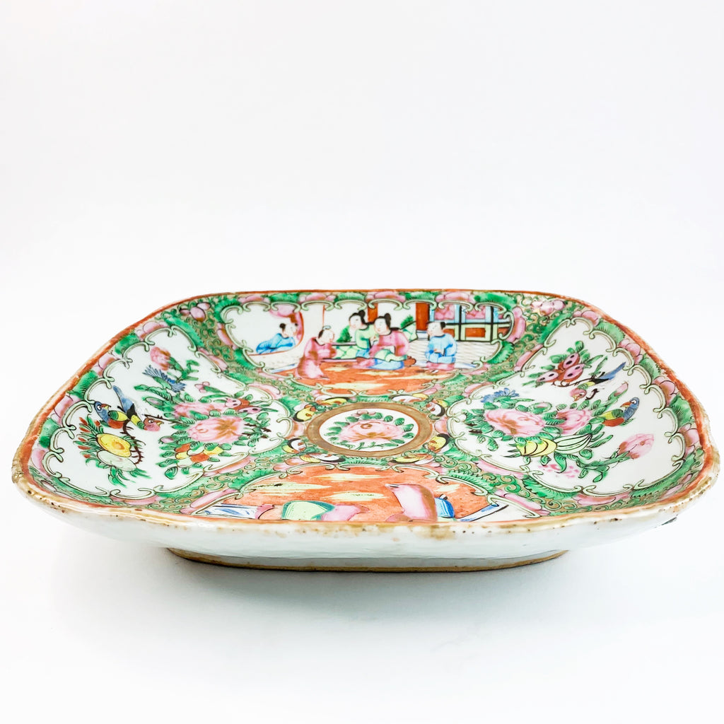 Antique Chinese Canton Rose Medallion Plate