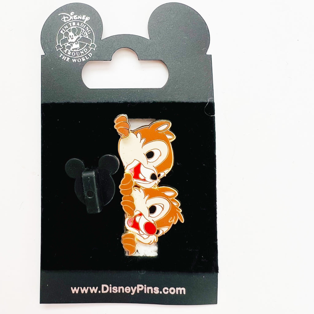 Disney Lanyard Peeker Series Chip Dale DLR Crazy Chipmunks Peeking Pin