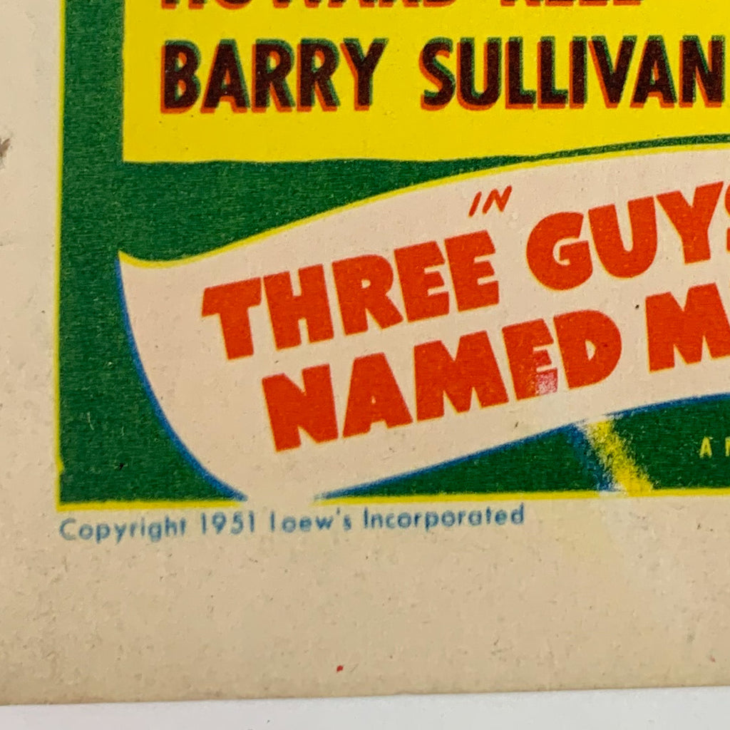 1951 MGM Three Guys Named MIke Barry Sullivan Jane Wyman Lobby Card