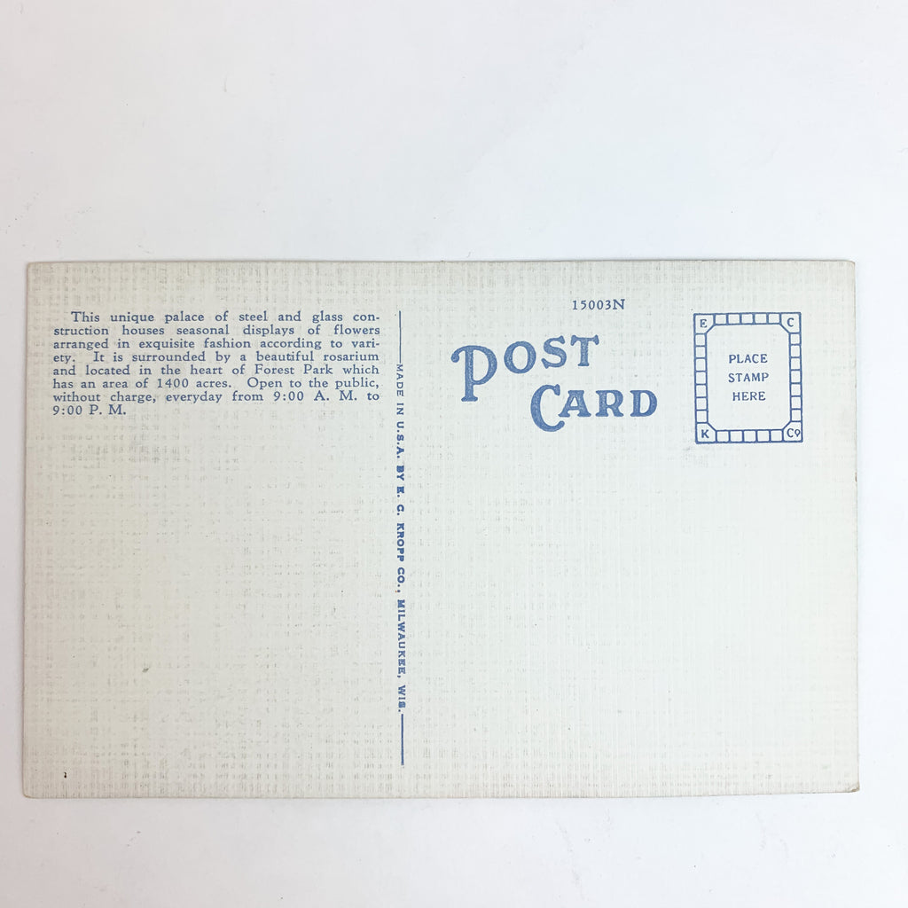 The Jewel Box Forest Park St. Louis Missouri MO Unposted Postcard