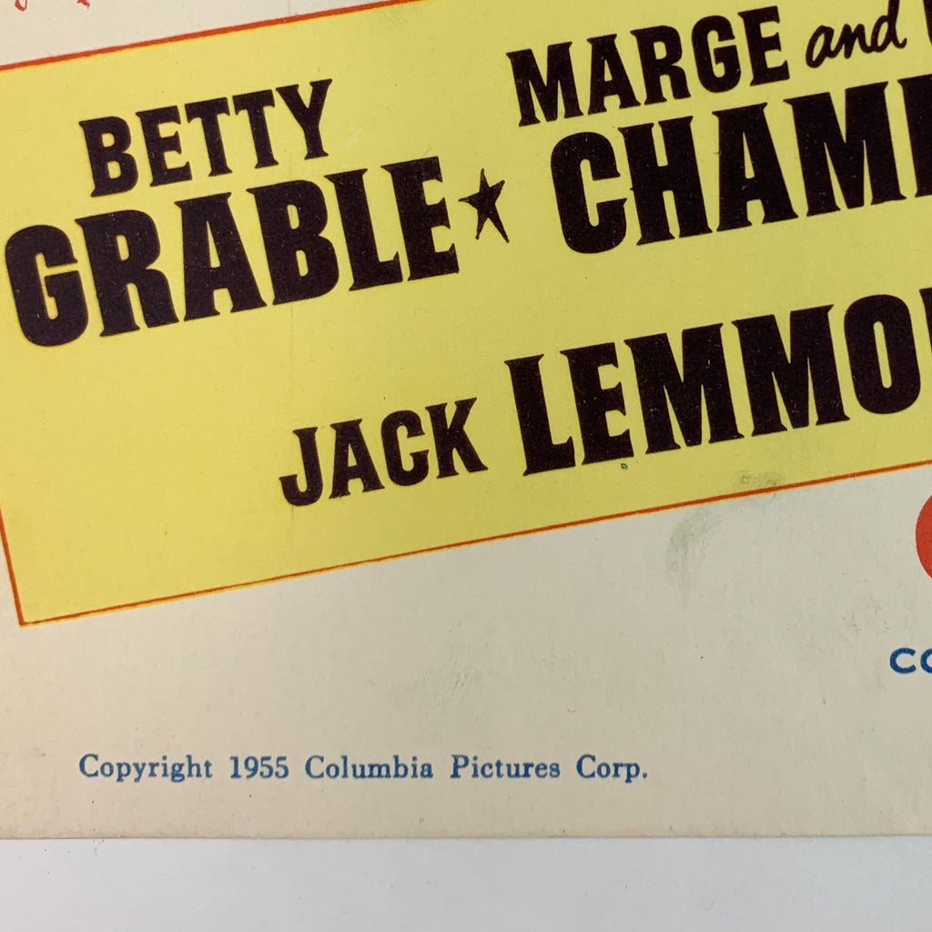 Betty Grable 1955 Three For The Show Jack Lemmon CinemaScope Lobby Card