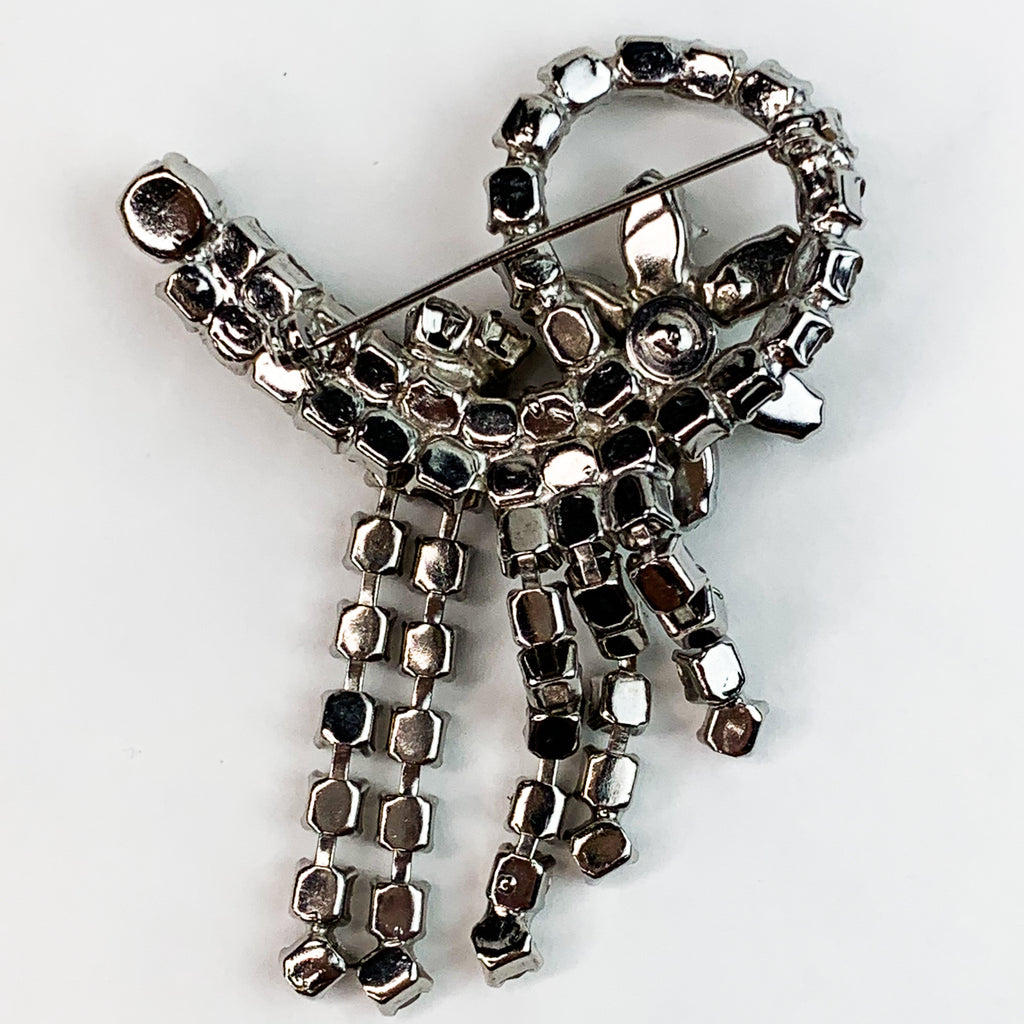 Vintage Rhinestone Jewelry Dangle Brooch Pin