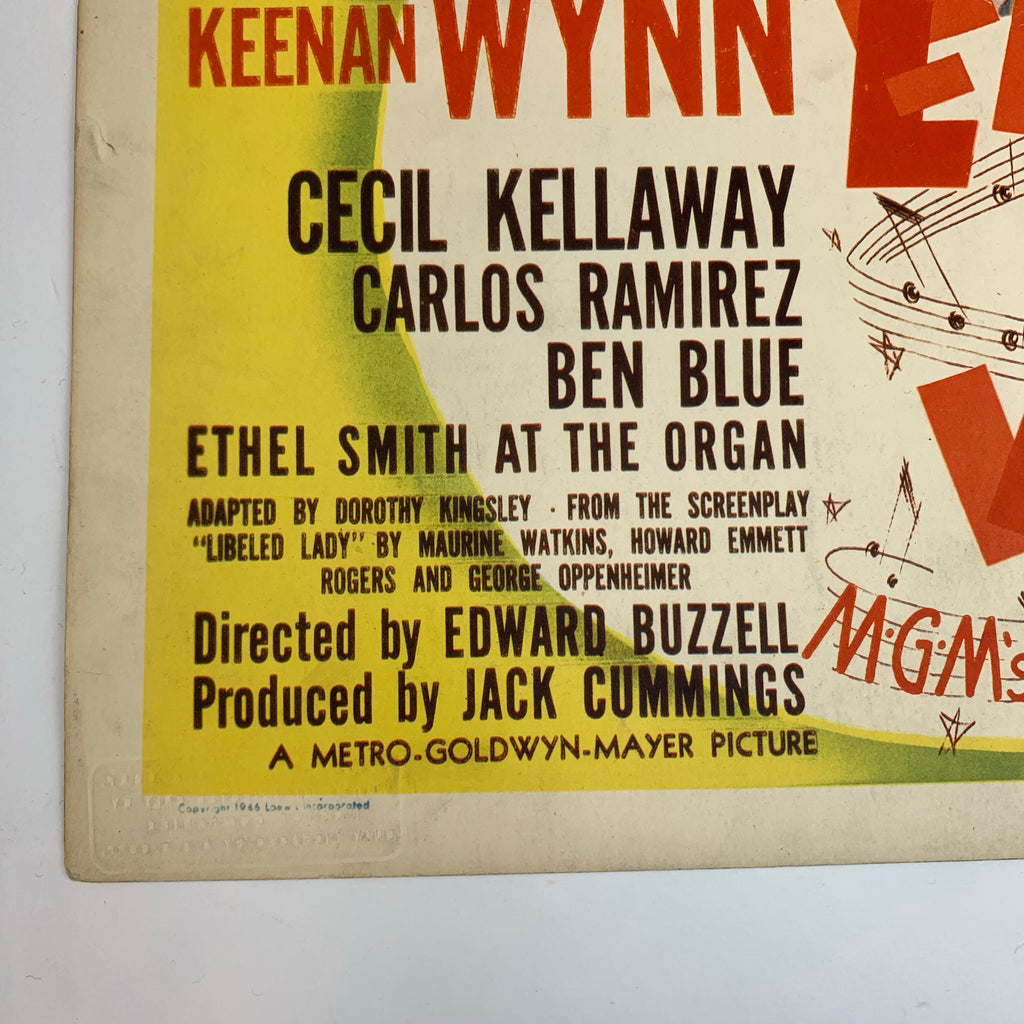 Easy To Wed 1946 MGM Color Technicolor Esther Williams Lucille Ball Lobby Card
