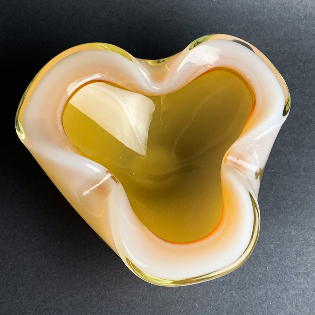 Murano Alabastro Mid Century Glass Ashtray Bowl