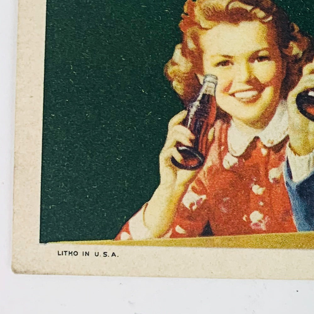 Vintage 1944 Coca-Cola How About A Coke Card Litho USA