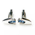 Vintage Mid Century Silver Blue Stone Cuff Links